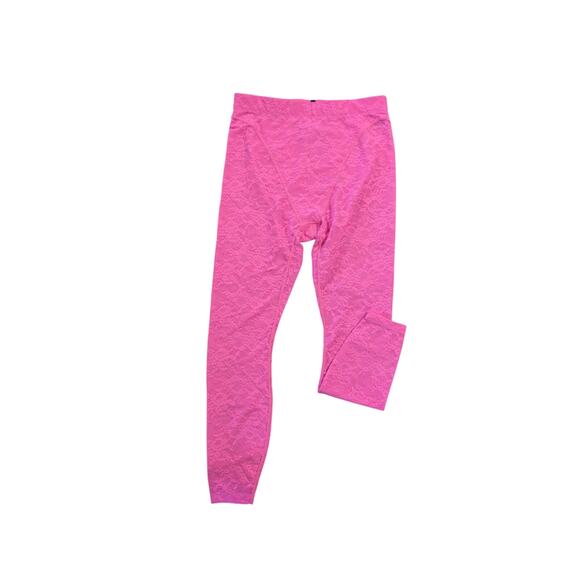 Savage X Fenty hot pink Lace Leggings size 12 - 14 - Picture 1 of 6